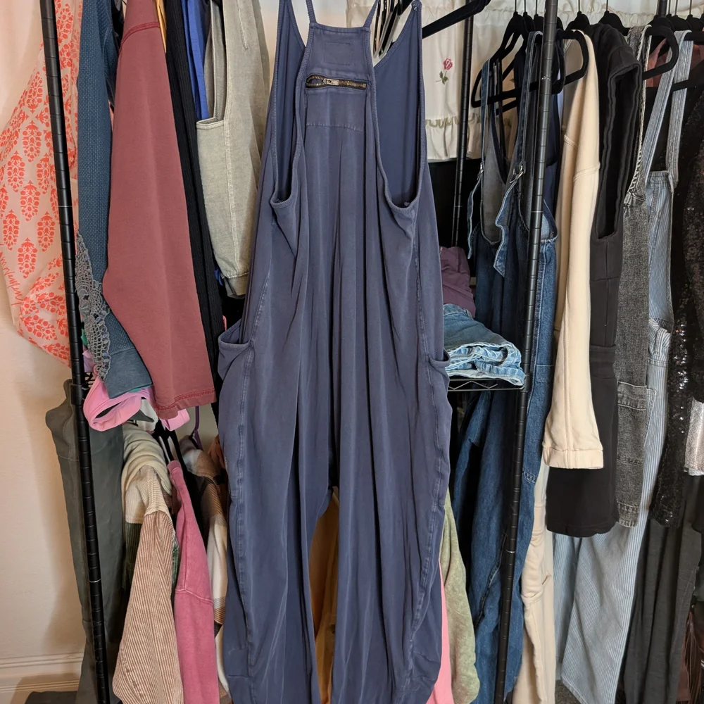 Navy Blue Jumpsuit with Pockets - Picture 6 of 6